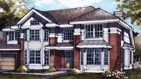 image of 2 story european house plan 1646